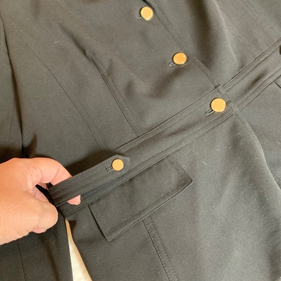 3 Button Blazer w Defined Banded Waist & Belt Tabs - Picture 3 of 7